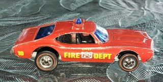 Hot Wheels Redline Fire Department Chief Oldsmobile Cutlass 442 Red Enamel