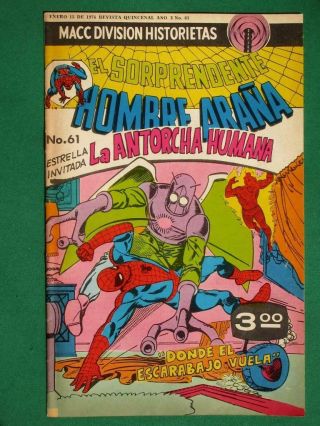 Spider - Man The Beetle Human Torch Spanish Mexican Comic Macc Division