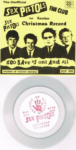 Sex Pistols - Yet Another Christmas Record Fov006 7 " Single Clear Vinyl
