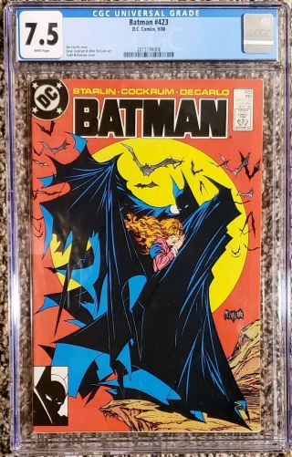 Batman 423 Cgc 7.  5 Classic Todd Mcfarlane Cover 1st Print Dc Comics 1988