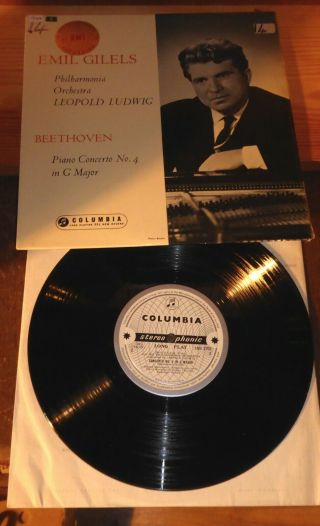 Emil Gilels Beethoven Piano Concerto 4 Columbia 10 " Stereo Sbo2752 B/s Ex.  Rare