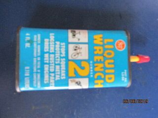 Vintage Liquid Wrench Number 2 Advertising Tin Oil Can Solder Seal Handy Oiler