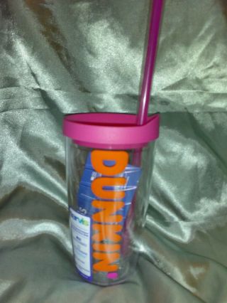 Dunkin 2019 Travel Mug/ Tervis Tumbler 16oz Pink With Straw Made In Usa