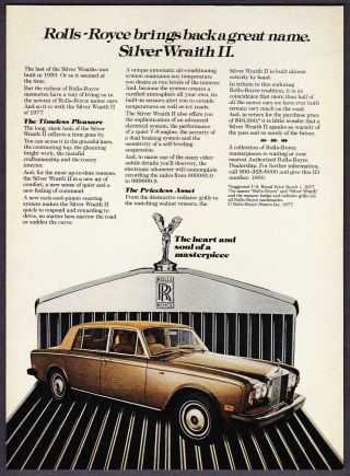 1977 Rolls - Royce Silver Wraith Ii Photo " Making A Come Back " Vintage Print Ad