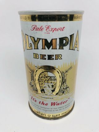 Olympia Beer - Wide Seam,  U - Ring Style Top Beer Can.  Mid 1960’s - Tab Intact