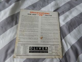 RARE 1936 OLIVER ROW - CROP 70 TRACTOR SALES BROCHURE - OUT OF TOMORROW 2