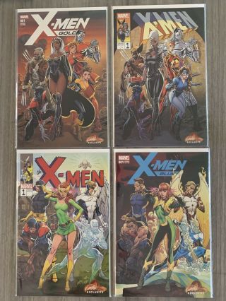 X - Men Blue Gold 1 J Scott Campbell Variant Jsc Set Of 4
