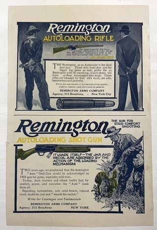 1908 Remington Guns Arms Company Autoloading Shotgun Rifle Advertising Print Ad