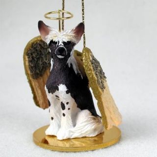 Chinese Crested Dog Angel Tiny One Ornament Figurine Statue