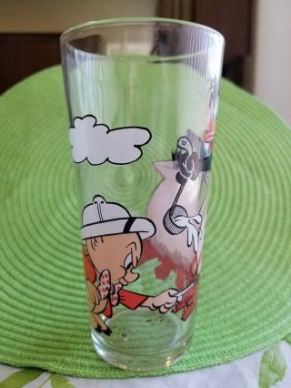 1976 Pepsi Warner Brothers Glass Porky Pig Daffy Duck Fire Pot Looney Toons Rare