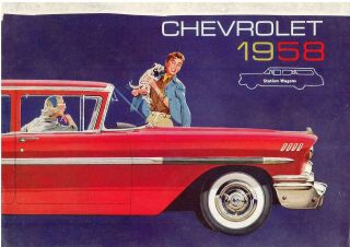 1958 Chevrolet Station Wagon Sales Literature Nomad,  Brookwood And Yeoman