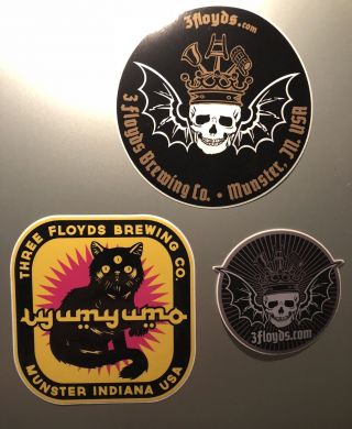 Three Floyds Brewing Co 3 Sticker Set Craft Beer - 3 Floyds Yum Yum