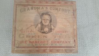 Antique Grandma ' s Comfort Green Tea Box - MADE IN JAPAN - Haserot Co.  Importers 8