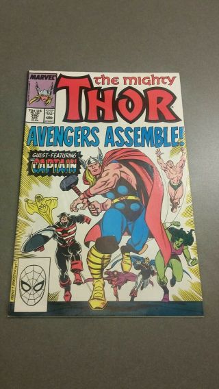 Thor 390 Marvel Comics Captain America Lifts Thor 