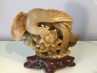 Vintage Chinese Phoenix Soapstone Carving