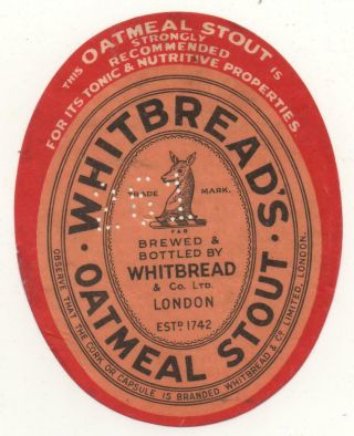 Old Beer Label/s - Guinness - Whitbread Red - (a) F & B Under Hind - 95mm Tall