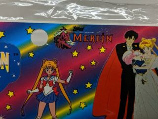 Vintage Sailor Moon Sticker 1998 N.  T.  /K.  Topps Merlin Cartoon Stickers Sheet 5