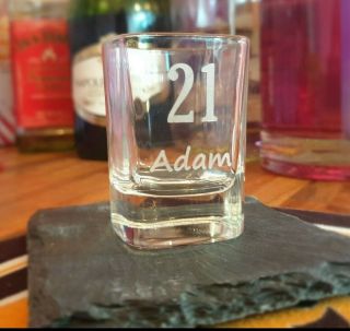 Personalised Birthday Shot Glass 18th 21st 30th 40th 50th 60th 70th 2oz Engraved