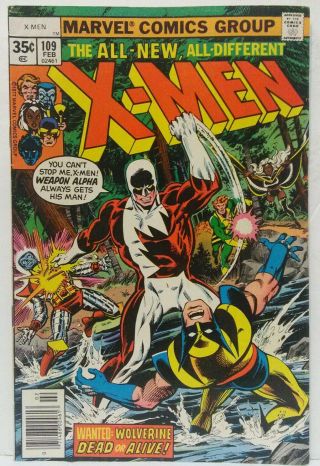 Uncanny X - Men 109 Key Marvel 1978 1st Appearance Vindicator Wolverine Huge