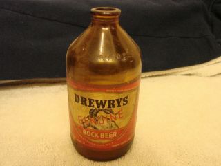 Drewrys Bock Beer Bottle 12 Oz.  South Bend Ind.  Glass Can No Cap