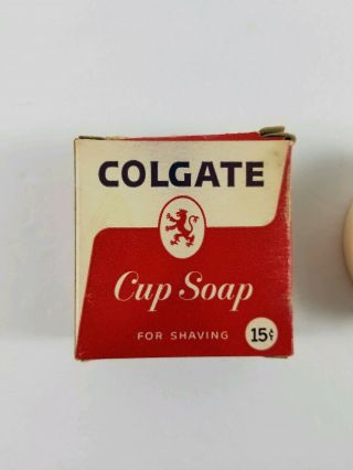 Vintage Colgate Shaving Cup Soap Box Vintage Advertisement Made in USA 1.  25 oz 2