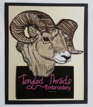 Ram,  Sheep Embroidered Patch Size 4.  6 " X 4 "