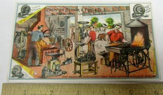 Very Collectible Vintage " Champion Blower & Forge Co.  " Advertising Card - Rare -