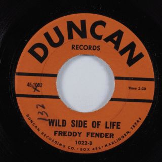 Rockabilly 45 Freddy Fender Wild Side Of Life Duncan Hear