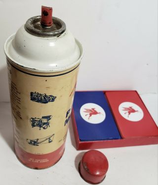 Vintage Mobil Oil Pegasus Mobilcote S Spray Can & Playing Cards 3