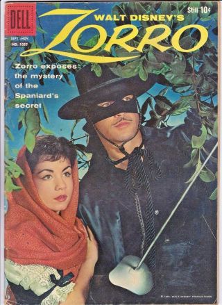 Zorro / Four Color 1037 (dell) Guy Williams / Annette Funicello - Photo Cover
