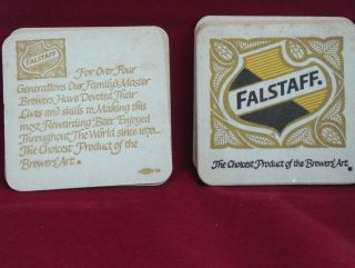2 Vtg 1974 Schlitz Beer Paper Hats 28 Falstaff Paper Coasters 1970 ' s 2