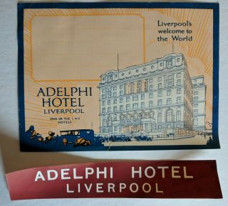 Adelphi Hotel,  Liverpool; One Of The Lms Hotels,  A Luggage Labels