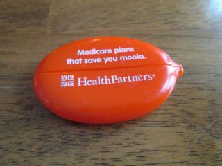 Vintage Rubber Squeeze Coin Purse Advertising Health Partners