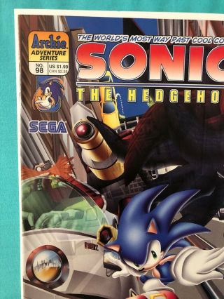 SONIC the HEDGEHOG 98 2001 Archie Comics 1st Appearance Of Shadow The Hedgehog 2