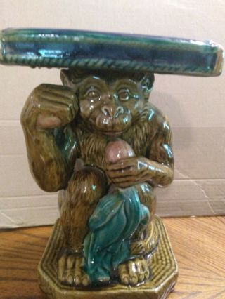 Porcelain Pottery Chinese Monkey Plant Stand