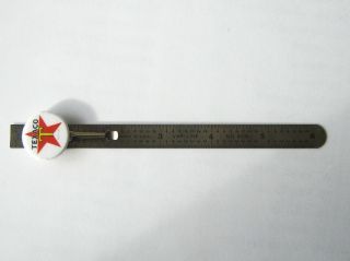 Vintage Upcycled 6 Inch Pocket Ruler Texaco Star Advertising Made In Usa