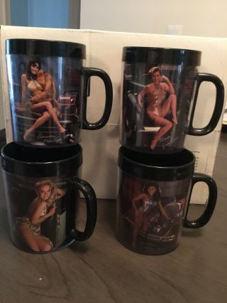 Snap - On Tools Toolmate Edition Cups Mugs 1988 Set Of 4 Pin Up Jan - Aug C90h