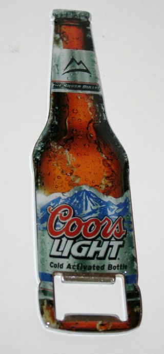 Coors Light Beer Bottle Shape Advertising Promo Large Metal Bottle Opener