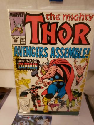 Mighty Thor 390.  Captain America Weilds Thor 