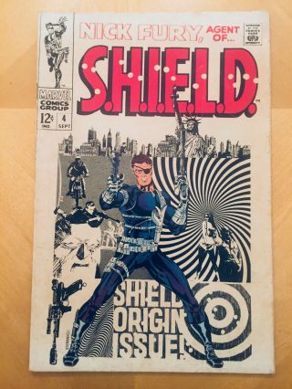Nick Fury Agent Of Shield 4 Sept 1968 Vg,  4.  5 Graded By Seller Steranko Cover
