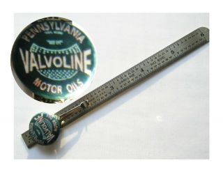 Vintage Upcycled 6 Inch Pocket Ruler Valvoline Motor Oil Advertising Made U.  S.  A.
