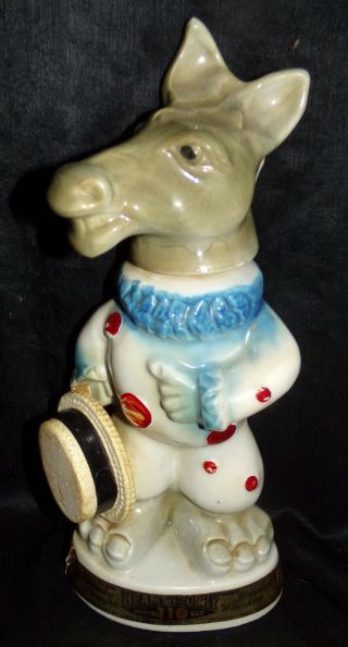 Vtg 1968 Democratic Jim Beam Democrat Donkey Whisky Decanter Bottle Figurine