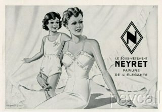 1939 Ad Underwear Neyret Sous - Vetement Marthe Ray