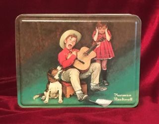 Norman Rockwell Cookie Tin The Music Man 2004 Collectors Series Container Box