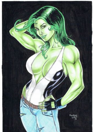 She - Hulk By Medson Lima - Comic Art Drawing Pinup Marvel Avengers 11x17