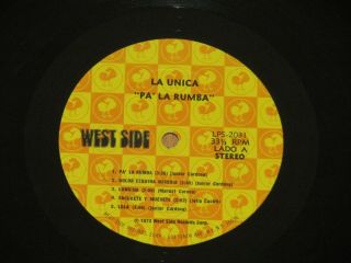 La Unica And Friends ‎– Pa ' La Rumba / 1973 WEST SIDE RECORDS / VG,  LP 2
