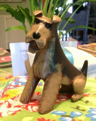 Vintage Airedale Terrier Dog - Stylized