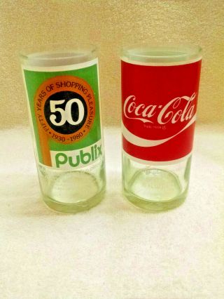 Coca Cola Publix Commemorative 50th Anniversary 1930 - 1980 Drinking Glasses -