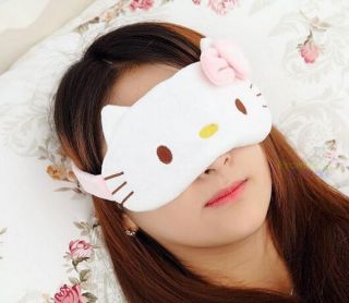 Cute Pink Hello Kitty Soft Sleep Aid Mask Eye Shade Blindfold Cover C/w Ice Bag