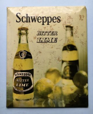Schweppes Showcard,  Toc,  Celluloid Sign,  Vintage,  Rare.